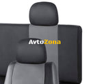 Пълен Комплект Калъфи Тапицерия За Автомобил За Предни и Задни Седалки Еко Кожа Сиво Черно 8 Части - Avtozona
