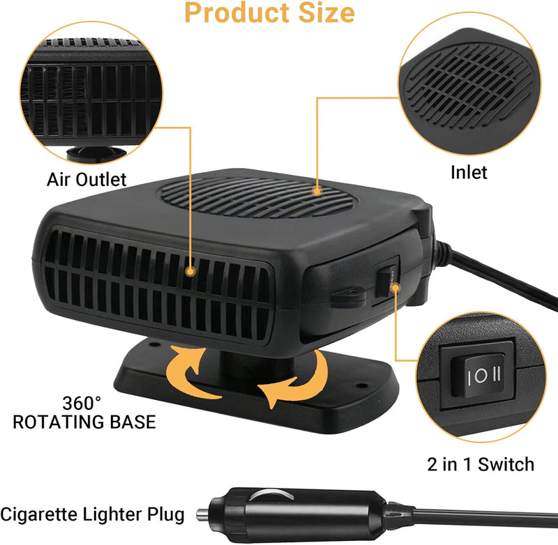 Печка за кола за размразяване на прозорци 12V 200W - Avtozona