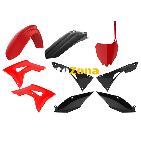 Пластмасов MX кит POLISPORT за HONDA CRF250R - 2018-21 / CRF450R - 2017-21 Black/Red - Avtozona