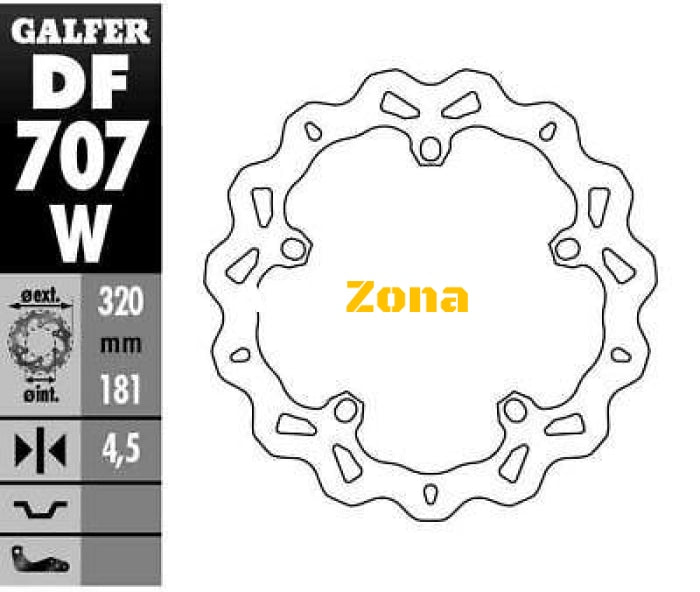 Преден спирачен диск Galfer WAVE FIXED 320x4.5mm DF707W - Avtozona