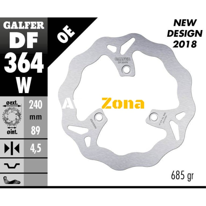 Преден/Заден спирачен диск Galfer WAVE FIXED DISC WAVE FIXED 240x4,5mm DF364W - Avtozona