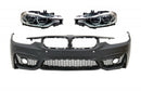 Предна броня за BMW 3 Series F30 F31 (2011-2018) M3 Sport EVO дизайн с Full LED Angel Eyes фарове - Avtozona