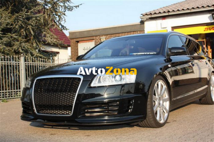 Предна решетка за Audi A6 4F2 4F C6 (2004-2011) RS Дизайн Хром Черен - Avtozona