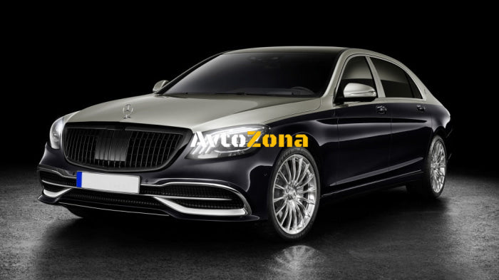 Предна решетка за Mercedes S-Class W222 X222 (2014-2020) Вертикален дизайн Piano Black - Avtozona