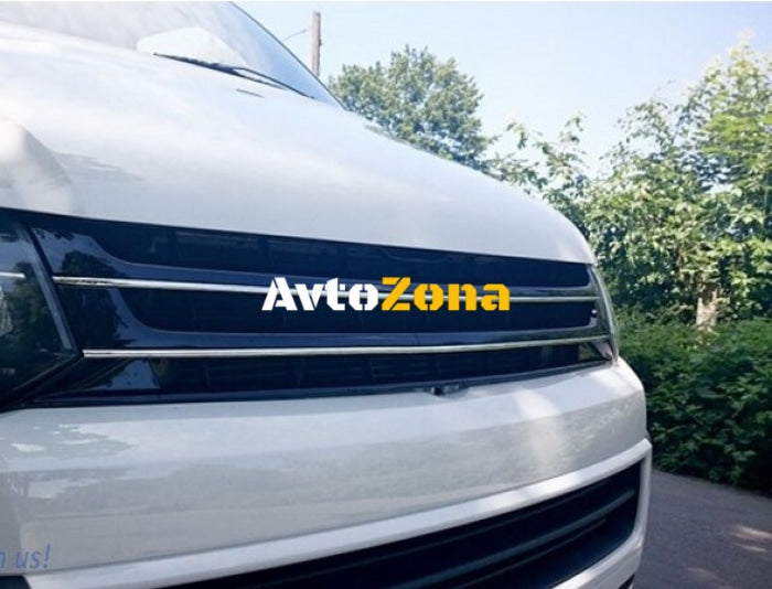 Предна тунинг решетка за Volkswagen Transporter T5.1 Facelift 2010-2015 Черна с хромирани лайсни - Avtozona