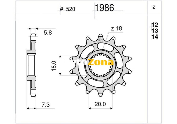 Предно зъбчато колело (пиньон) TROFEO 361986Z13 - Avtozona