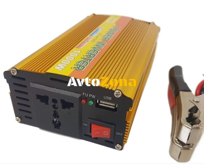 Преобразувател от 12V на 220V волта - 1000W - Avtozona