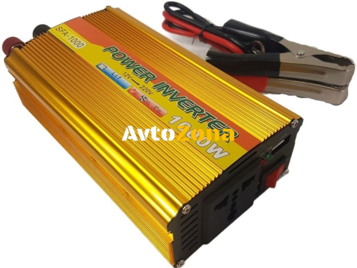 Преобразувател от 12V на 220V волта - 1000W - Avtozona