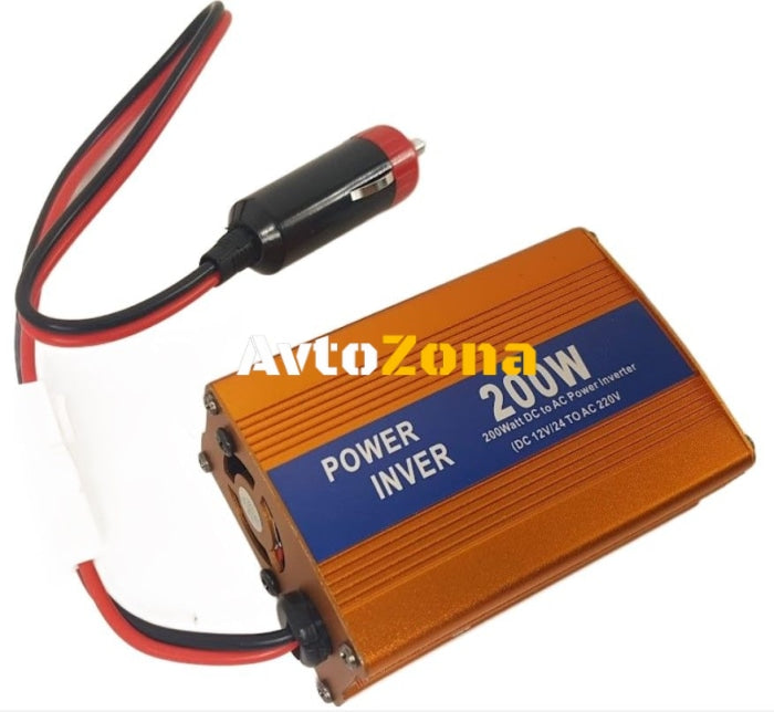 Преобразувател от 12V на 220V волта - 200W - Avtozona