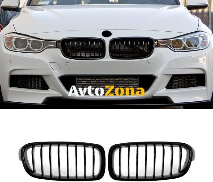 Решетки за BMW F30/F31 Черен Гланц - Avtozona