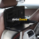 Сгъваема поставка за чаши и телефон с масичка - черна - Avtozona