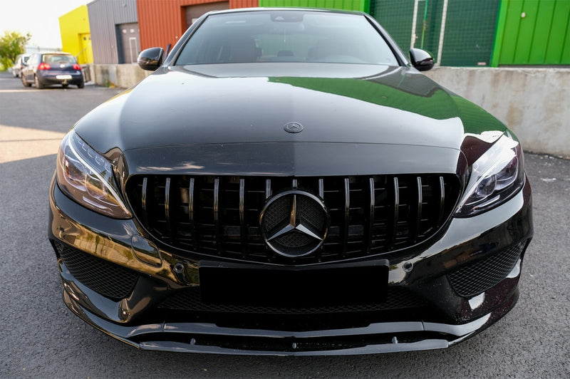 Спойлер за предна броня за Mercedes C-Class W205 (2014-2018) Edition 1 Design Matte Black - Avtozona