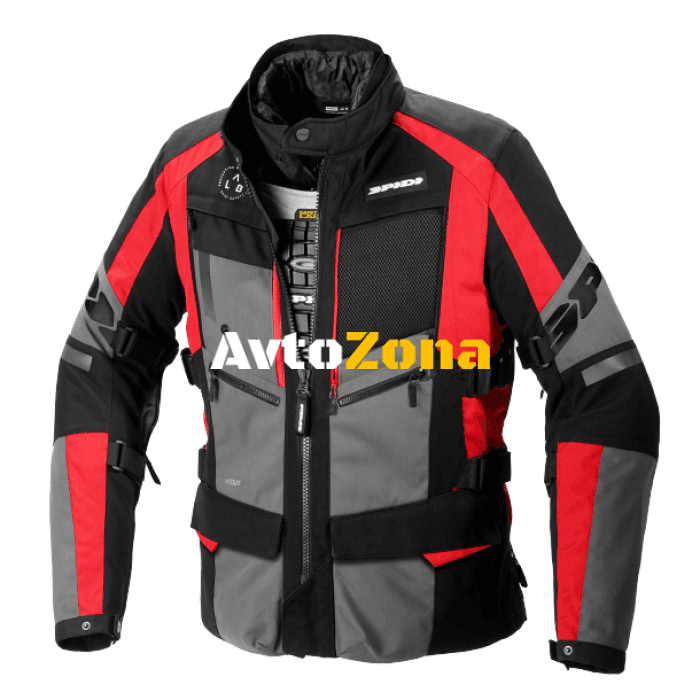 Текстилно мото яке SPIDI 4 SEASON EVO BLACK/FLUO RED - Avtozona