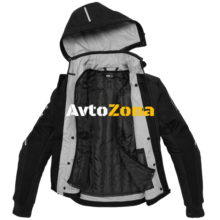 Текстилно мото яке SPIDI Hoodie Armor H2Out Black/White - Avtozona