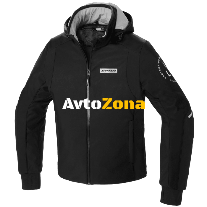 Текстилно мото яке SPIDI Hoodie Armor H2Out Black/White - Avtozona