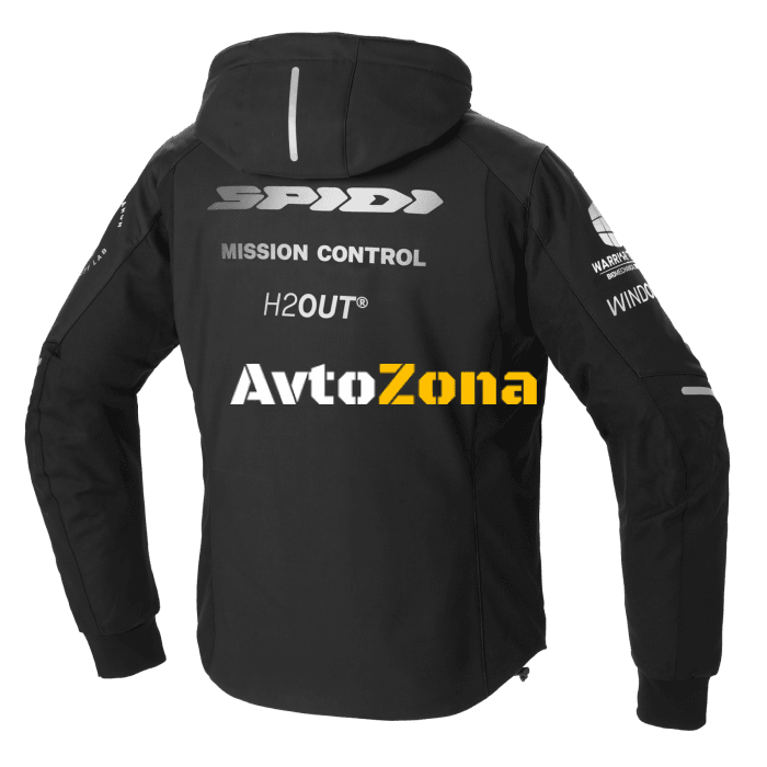 Текстилно мото яке SPIDI Hoodie Armor H2Out Black/White - Avtozona