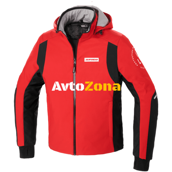 Текстилно мото яке SPIDI Hoodie Armor H2Out Red - Avtozona