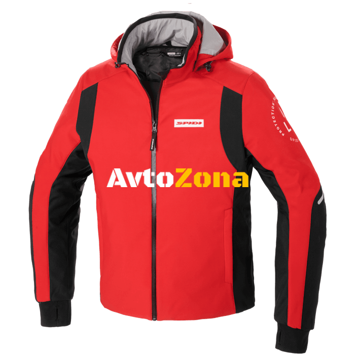 Текстилно мото яке SPIDI Hoodie Armor H2Out Red - Avtozona