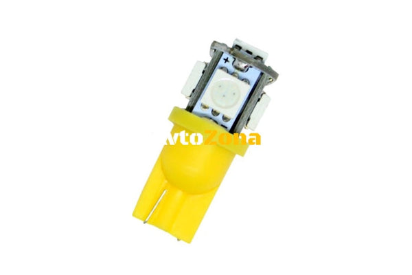 Лед крушки тип T10 с 5 SMD диода 4300K - Avtozona