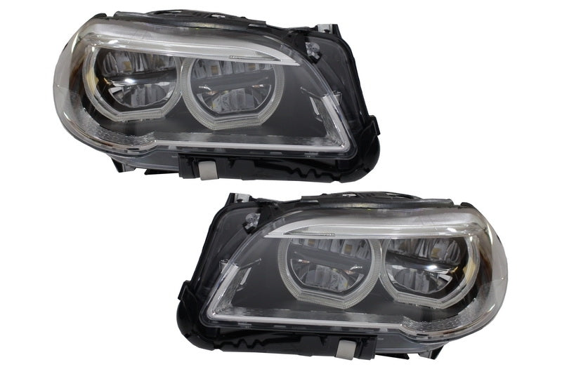 Тунинг Full LED фарове за BMW 5 Series F10 F11 (2011-2013) Angel Eyes - Avtozona