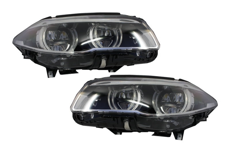 Тунинг Full LED фарове за BMW 5 Series F10 F11 (2011-2013) Angel Eyes - Avtozona