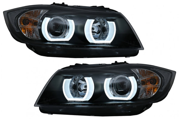 Тунинг U-LED 3D Фарове за BMW 3 Series E90 Limousine E91 Touring (03.2005-08.2008) - Avtozona