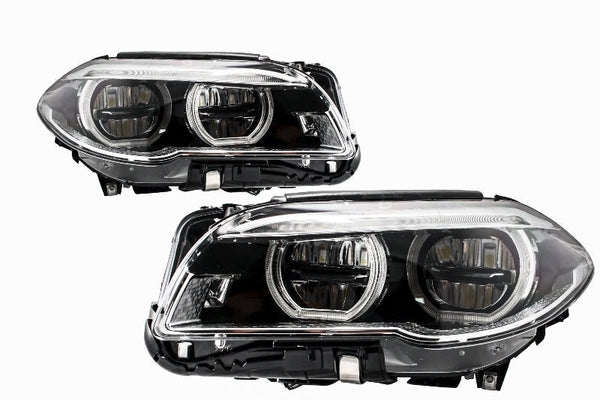 Тунинг Full LED Angel Eyes Фарове за BMW 5 Series F10 F11 LCI (2014-2017) - Avtozona