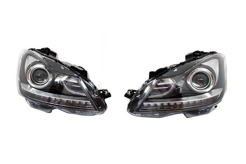 Тунинг LED DRL Bi-Xenon Фарове за Mercedes C-Class W204 Facelift (2011-2014) - Avtozona