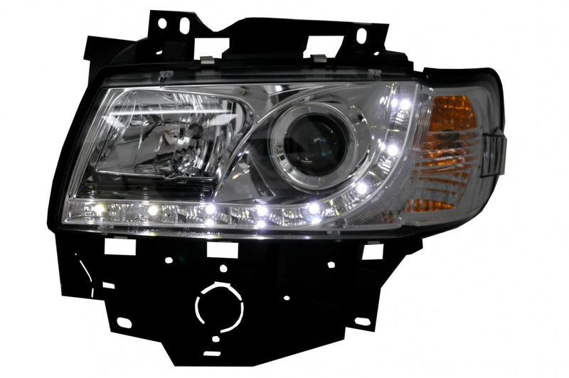 Тунинг LED DRL Chrome Фарове за VW T4 Transporter Long Nose (1996-2003) - Avtozona