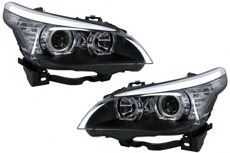 Тунинг LED Dayline Angel Eyes Фарове за BMW 5 Series E60 E61 (2003-2007) LCI Look - Avtozona