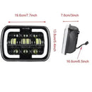 Универсалeн 5x7 инча ЛЕД LED фар лампа халоген 12V-24V къси/дълги с DRL дневни светлини мигач бяло-жълто 4800lm за АТВ джип камион трактор