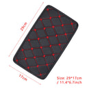 Универсална кожена подложка за подлакътник – черна с червен шев - Avtozona