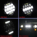 Универсален 7 инча 18см ЛЕД LED фар лампа халоген 12V-24V къси/дълги с DRL дневни