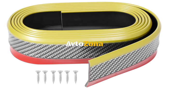 Универсален спойлер за броня и прагове карбон карбонов със златна лента 5см x 2.5м - Avtozona