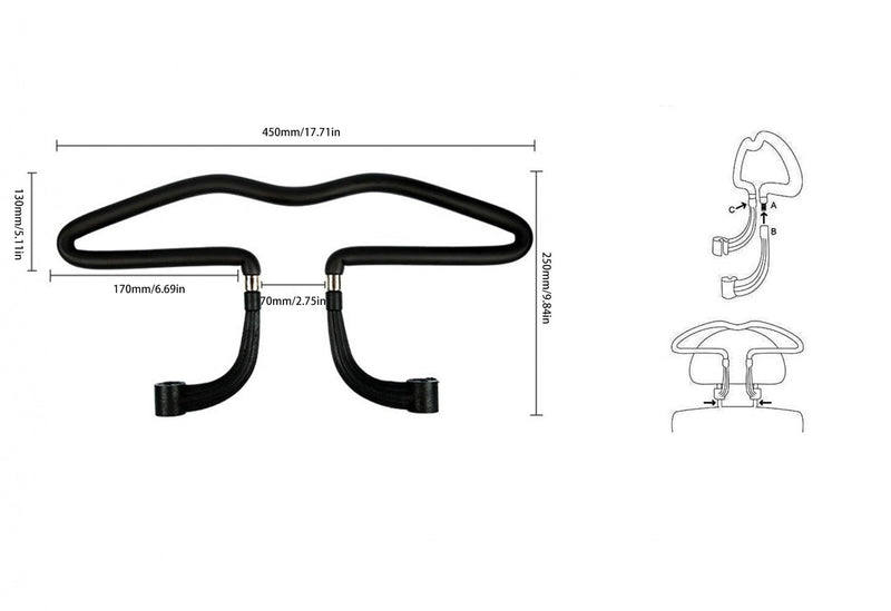 Универсална черна закачалка за дрехи за автомобил - Avtozona