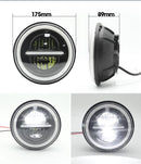 Универсален 7 инча 18см ЛЕД LED фар лампа халоген 12V-24V къси/дълги с DRL дневни