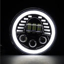 Универсален 7 инча 18см ЛЕД LED фар лампа халоген 12V-24V къси/дълги с DRL дневни