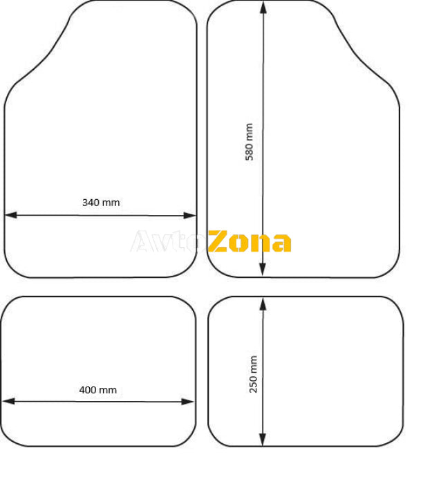 Универсални текстилни стелки за кола автомобил джип бус комплект 4бр. - НОВИ - Avtozona