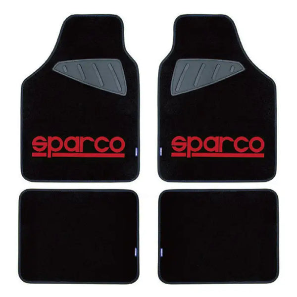 Универсални мокетни стелки Sparco SPC1903A черно-червени 4 части - Avtozona
