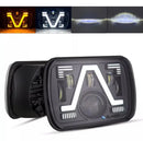 Универсалeн 5x7 инча ЛЕД LED фар лампа халоген 12V-24V къси/дълги с DRL дневни светлини мигач бяло-жълто 4800lm за АТВ джип камион трактор