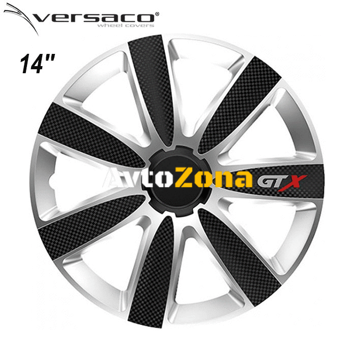 14’’ Тасове за джанти Versaco Carbon GTX - Black / Silver - 4бр. в к-т - Avtozona