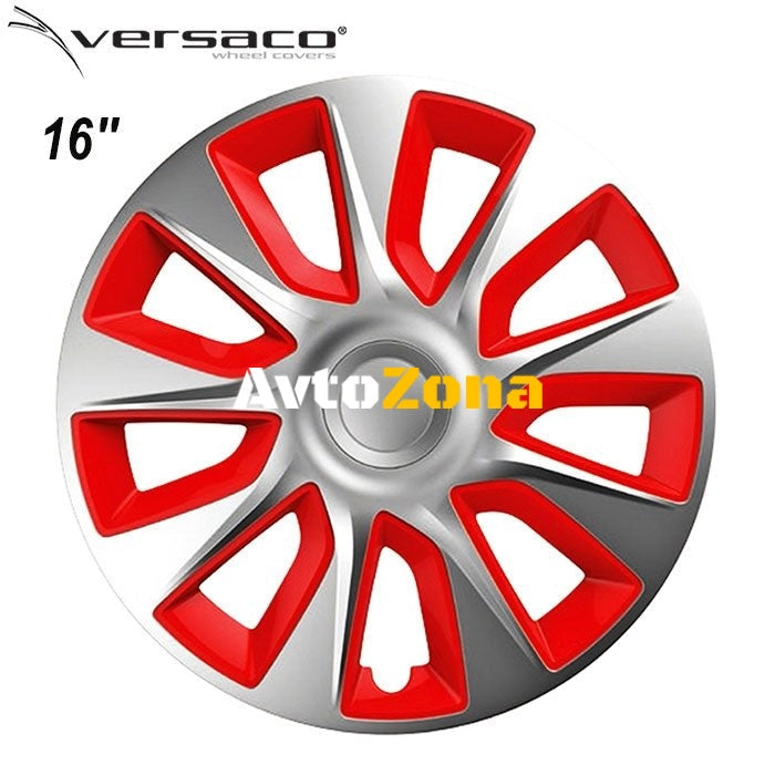 16’’ Тасове за джанти Versaco Stratos Silver / Red - 4бр. в к-т - Avtozona