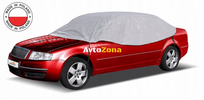 Водоустойчиво покривало полукалъф за автомобил размер L 265 cm x 125 cm сив CarPassion - Avtozona