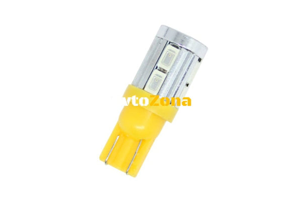 Лед крушки тип T10 5W с10 SMD 5630 диода - Жълт цвят - Avtozona