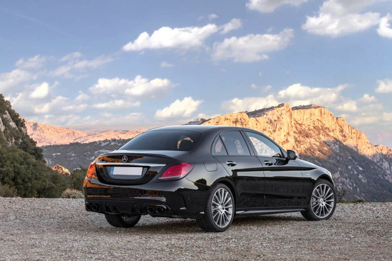 Заден дифузьор с накрайници за Mercedes C-Class W205 S205 Sport Line (2014-2020) с дизайн C43 Night Package - Avtozona