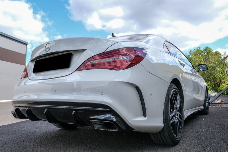 Заден дифузьор с накрайници за Mercedes CLA W117 X117 Shooting Brake (2013-2018) с дизайн CLA45 Facelift - Avtozona