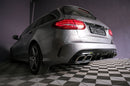 Заден дифузьор за MERCEDES C-Class W205 (2014-2020) с дизайн C63S и сребристи накрайници за AMG Sport Line - Avtozona