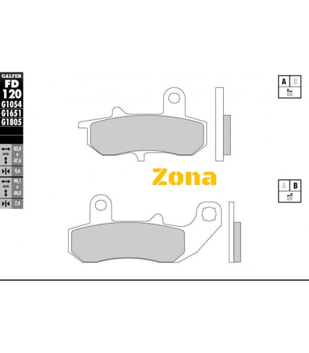 Задни мото накладки Galfer SEMI METAL FD120G1054 - Avtozona