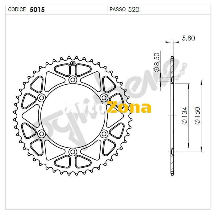 Задно зъбчато колело TROFEO 365015148 BLACK - Avtozona