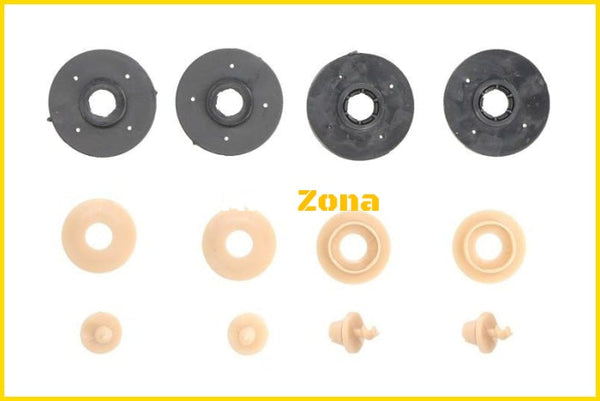Пластмасови щипки за стелки към пода - кръгли с винт за пода - цвят бежов - 4бр. - Avtozona